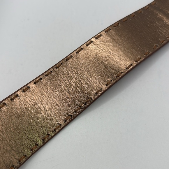 Michael Michael Kors Reversible Brown Leather Belt Gold Buckle Womens M Boho - Picture 6 of 12